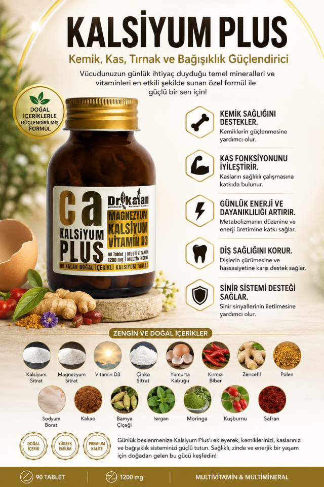 Dr Kalan Kalsiyum Plus Tableti (90 Tablet)