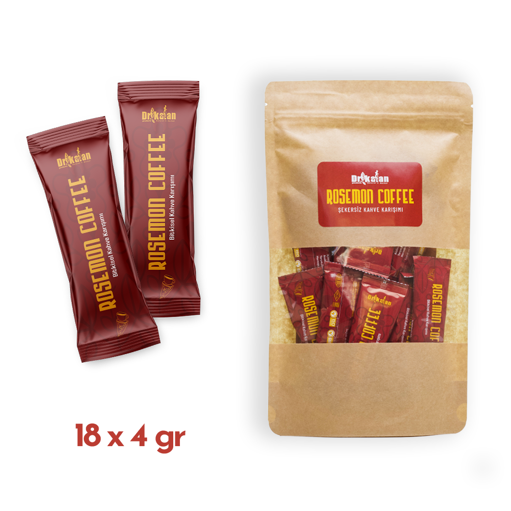 Dr Kalan Rosemon Coffee (Safranlı Şekersiz Kahve Karışımı) (18 x 4 gr)