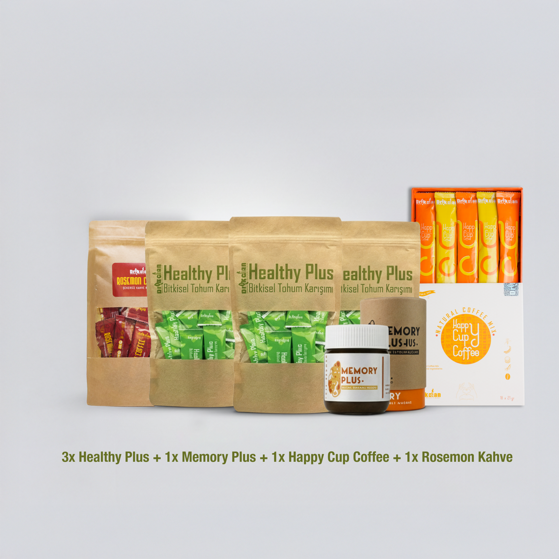 Ramazan Paketi 3 – 3x Healthy Plus + 1x Memory Plus + 1x Happy Cup Coffee + 1x Rosemon Kahve